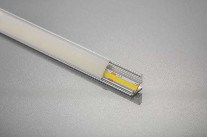 Profil aplicat banda led GLAX pentru colt, 2 ml, gri [2]