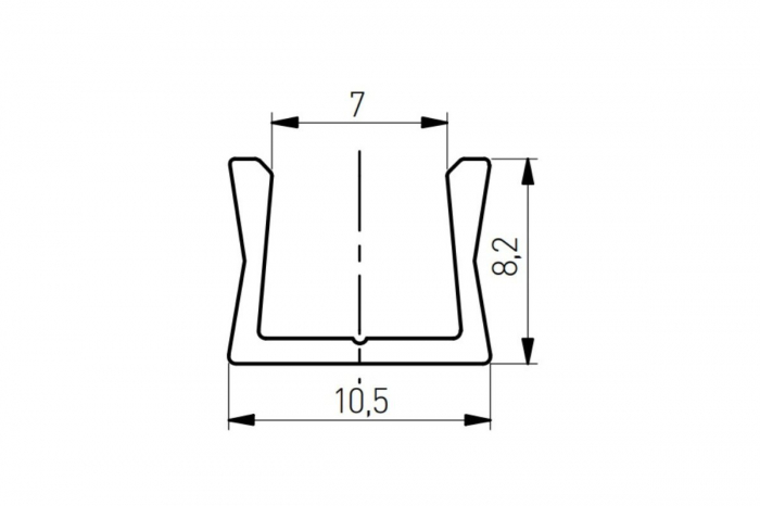 Profil aplicat MICRO, 3 m, gri [2]