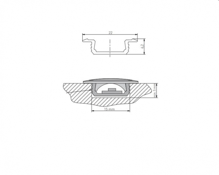 Profil banda led incastrat GLAX, 2 ml, alb [2]