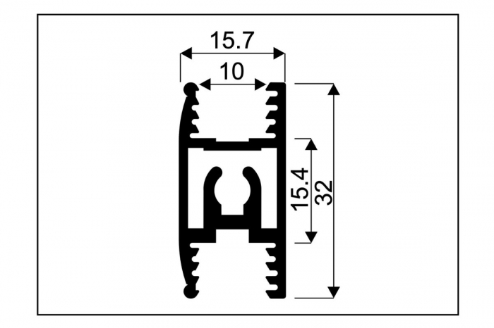 Profil H30 10 mm, 3 m, negru mat [2]