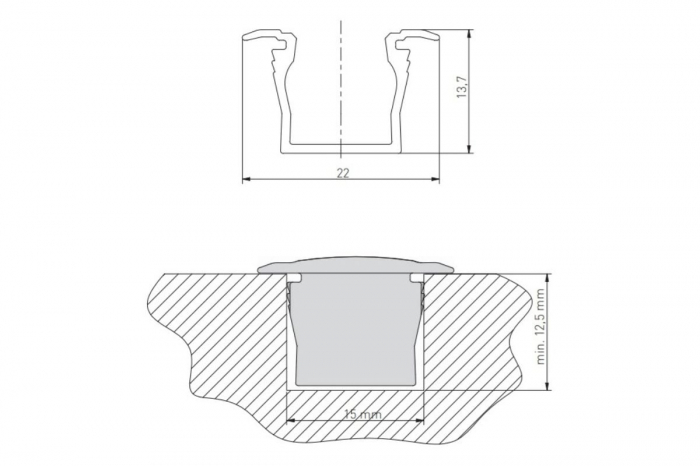 Profil incastrat MINI 2 m, alb [2]