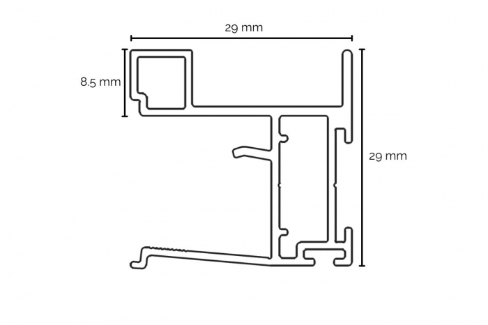 Profil maner aluminiu NERO usa culisanta, 2.7 ml, pal 18 mm, negru mat [7]