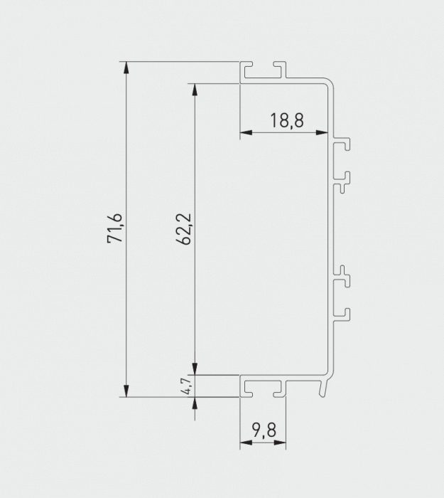 Profil maner C VELLO, LED, 3 m, inox [3]