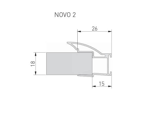 Profil maner NOVO 2 usa culisanta, 2.7 ml, 18 mm, champagne [3]