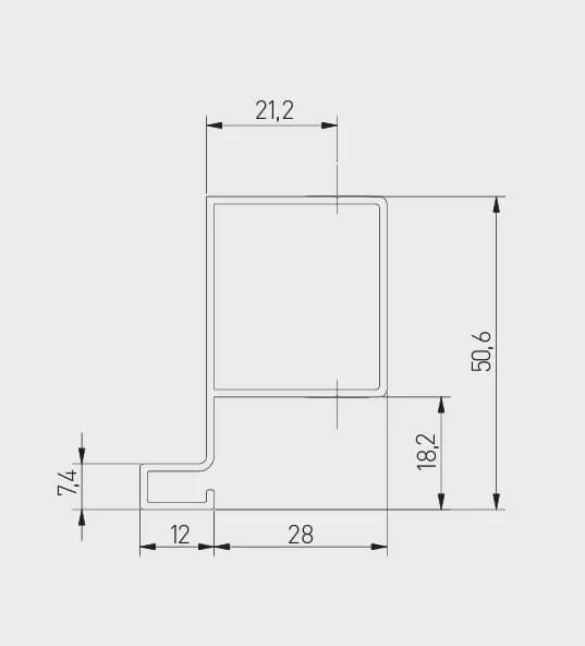 Profil maner vertical de margine VELLO TJ, 3 m, inox [3]