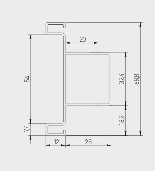 Profil maner vertical VELLO TD, 3m, inox [3]