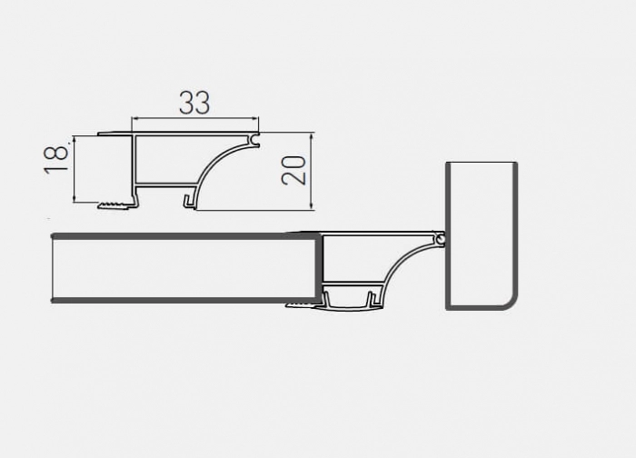 Profil maner corp suspendat GLAX, banda LED, 3 m, pal 18 mm, inox [5]