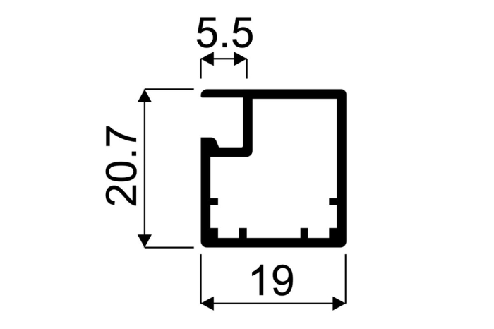 Profil (rama) aluminiu S01 usa sticla, 4 m, negru mat [3]