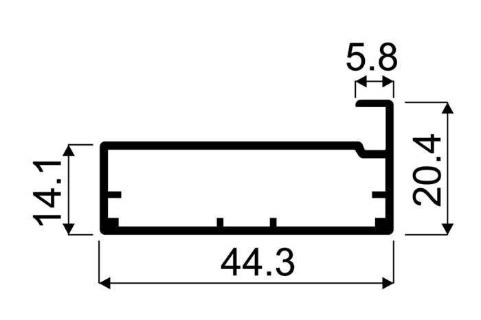 Profil (rama) aluminiu S02 usa sticla, 4 m, negru mat [3]