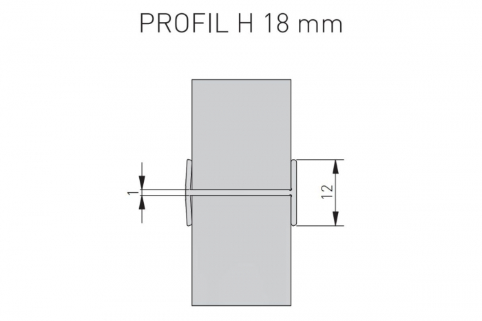 Profil tip H 18 mm pentru dressing, 3 m, alb mat [2]