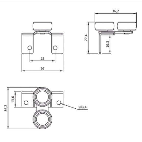 Rola culisare superioara PG-18, 50 kg, pal 18 mm - set 2 buc [2]