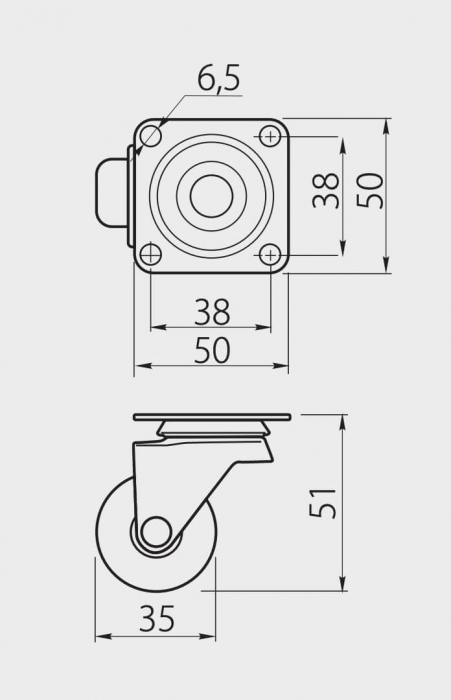 Rola transparenta silicon KMA Ø35 mm, fara frana [2]