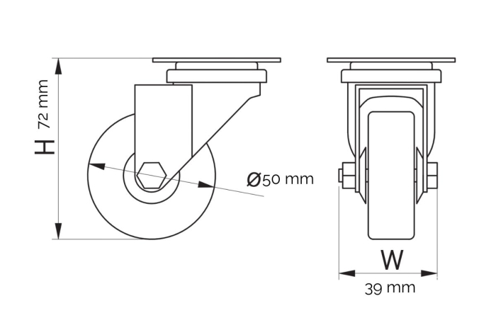 Rotila GREYROLL Ø50 mm, 40 kg, gri [2]