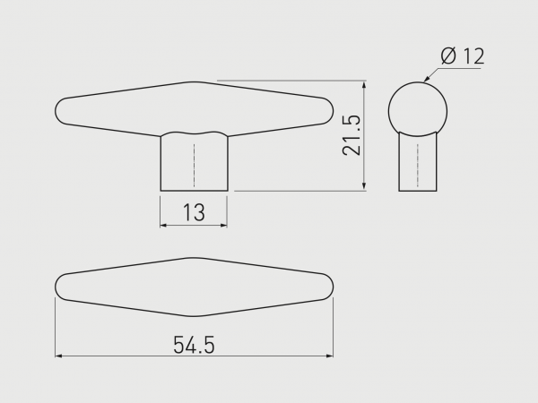 Buton mobila ROMA 54x21 mm, cromat [2]