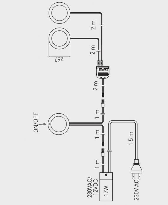 Set 3 spoturi Castello, 9W, lumina calda 3000K [2]