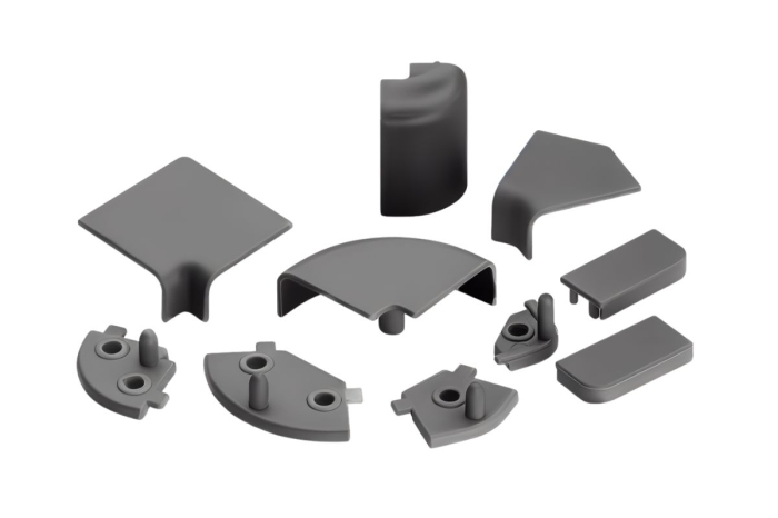 Set accesorii fixare inaltator rectangular 11x24 mm, negru mat [1]