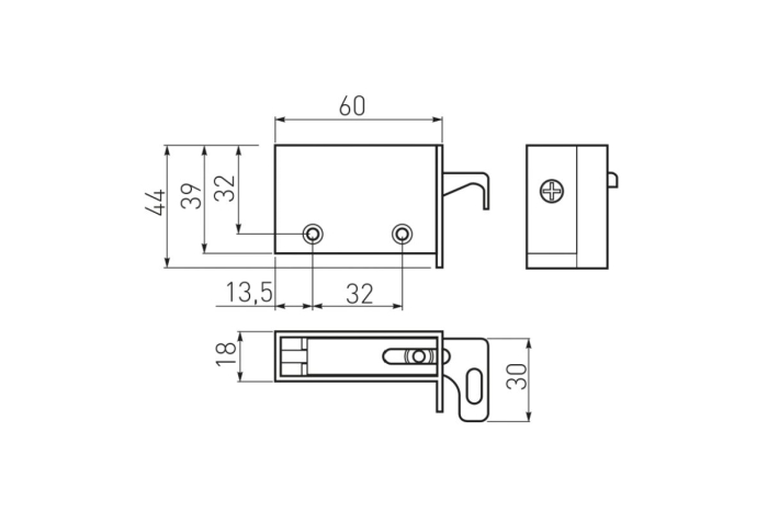 Set agatatori R1 pentru corpuri suspendate (stanga-dreapta), alb [2]