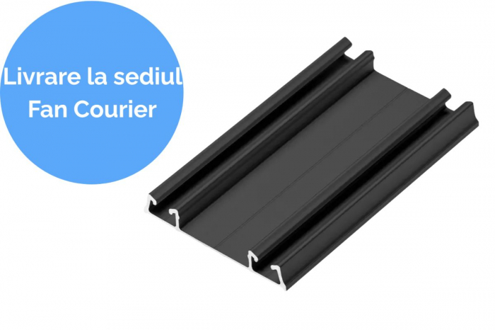 Sina inferioara culisare usa dressing PRO, 4 m, negru mat [1]