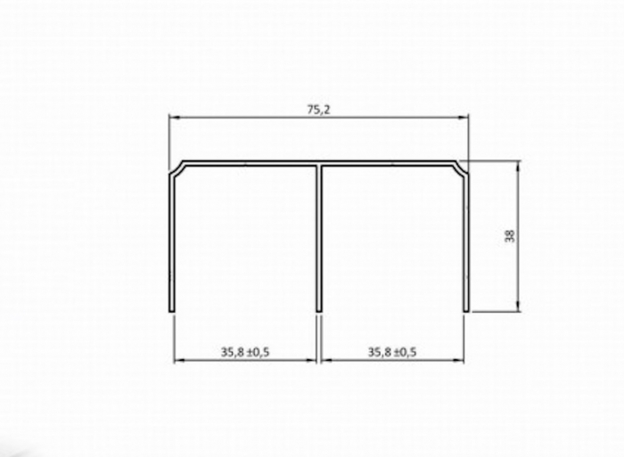Sina superioara aluminiu pentru usa culisanta dressing, 3 ml, negru mat [2]