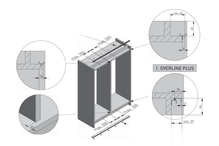 Sina superioara culisare OVERLINE, 4.05 m, gri [4]