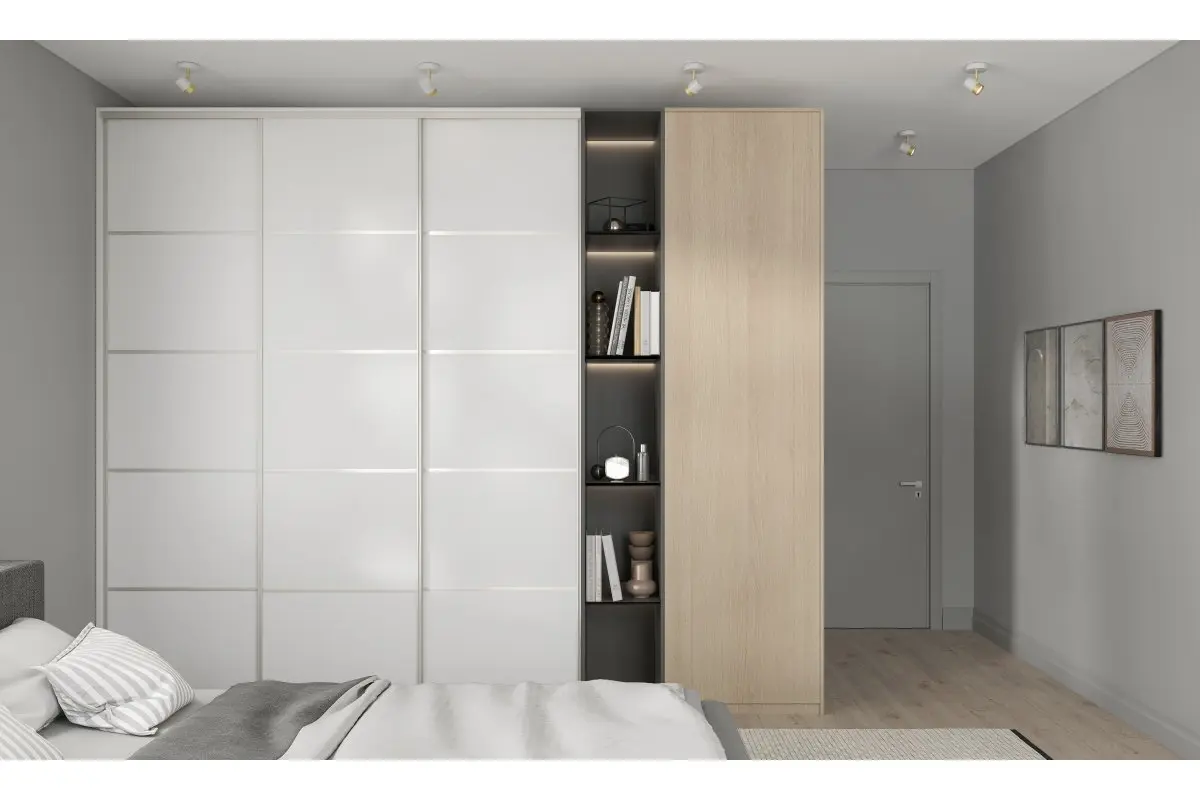 Sistem culisare NERO, 3 usi, max. 3000 x 2700 mm, pal 18 mm, soft-close, aluminiu [2]
