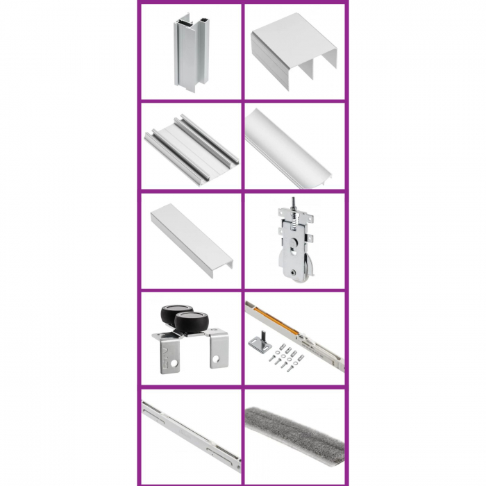Sistem culisare NERO, 3 usi, max. 3000 x 2700 mm, pal 18 mm, soft-close, aluminiu [3]