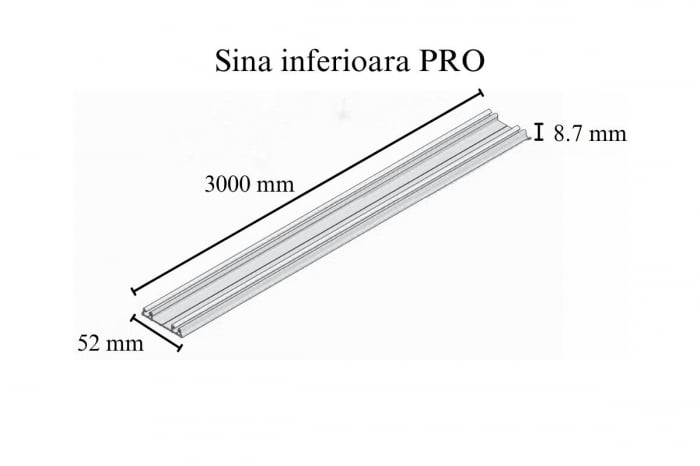 Sistem culisare NERO, 3 usi, max. 3000 x 2700 mm, pal 18 mm, soft-close, aluminiu [6]