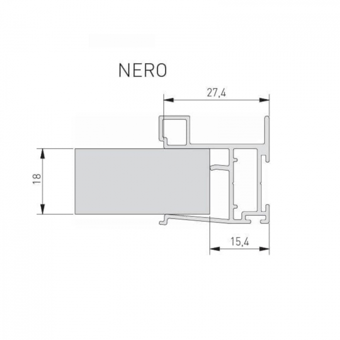 Sistem culisare NERO, 3 usi, max. 3000 x 2700 mm, pal 18 mm, soft-close, negru mat [3]