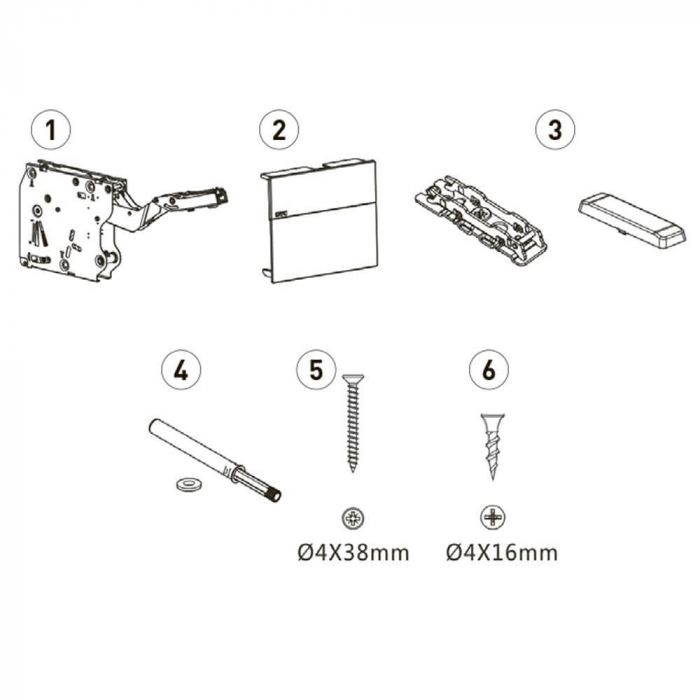 Sistem de ridicare usi mobila Push to Open, LIFT P20, STRONG, alb [4]