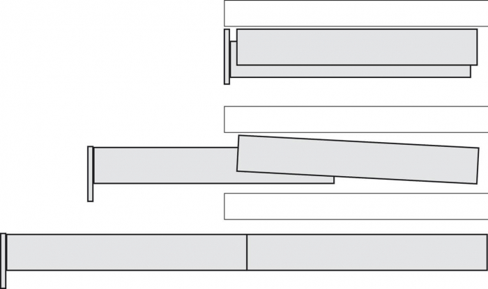 Sistem glisare pentru masa extensibila, otel, 810 mm, 30 kg [4]