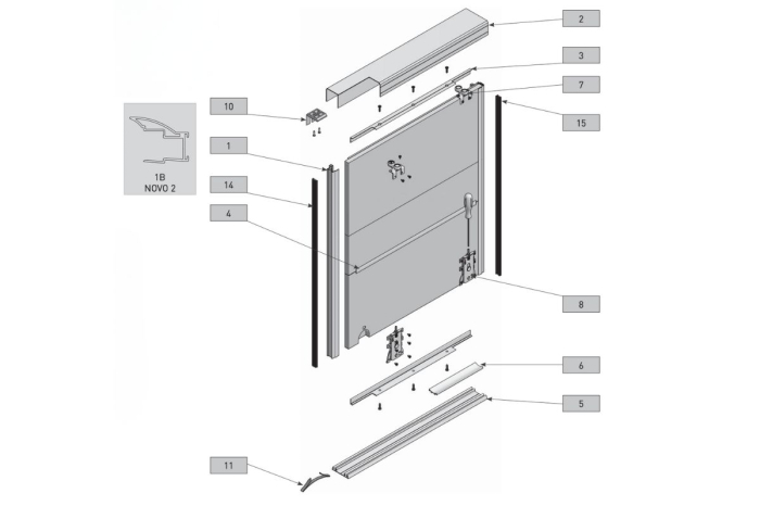 Sistem usi culisante NOVO 2, 18 mm, champagne [3]