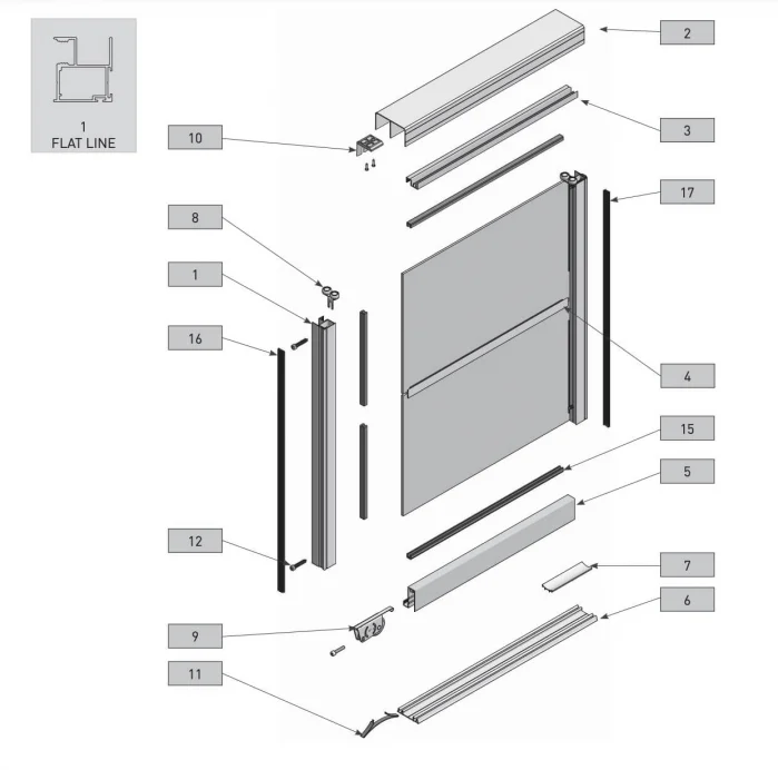Sistem usi culisante sticla FLAT LINE, 10 mm, negru mat [3]