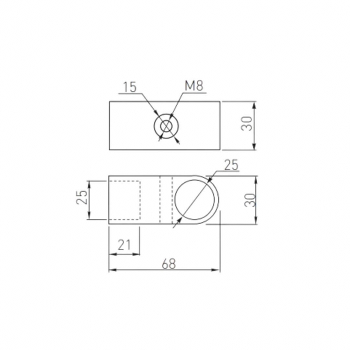 Suport bara haine TH-016 25 mm, crom [2]
