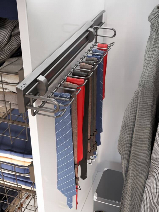 Suport cravate si curele SMART, fara glisiera, antracit [2]