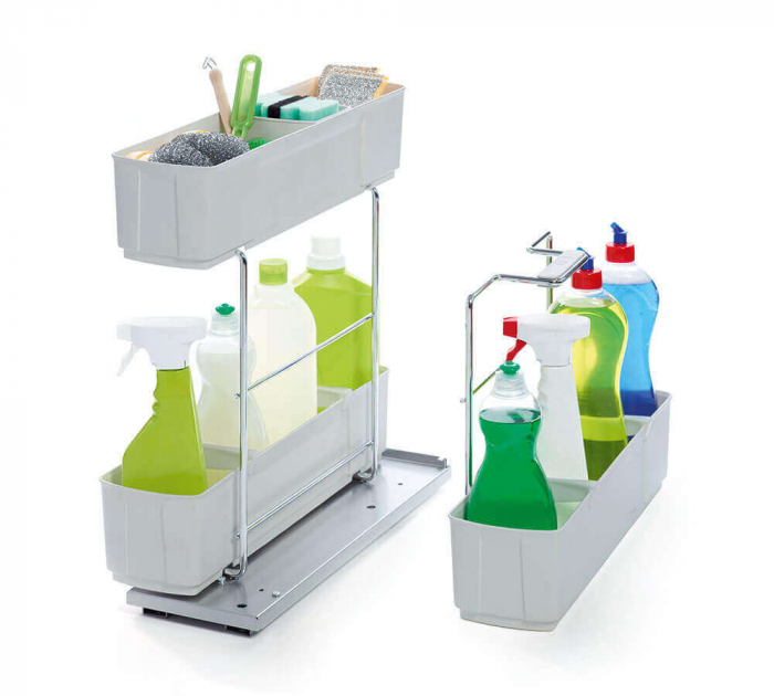 Suport detergenti culisant, soft close, gri [3]