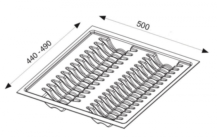 Suport farfurii corp mobilier 600 mm, plastic, gri [3]