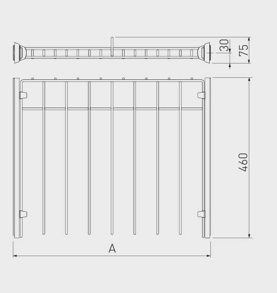 Suport pantaloni SMART 600 mm, soft close, antracit [2]