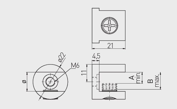 Suport raft (polita) sticla J65, 7-11 mm, aluminiu [2]