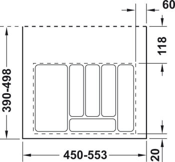 Suport tacamuri 600 mm, plastic, gri [3]