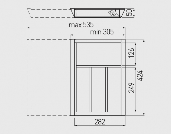 Suport tacamuri ajustabil, 535x424 mm, fag [4]