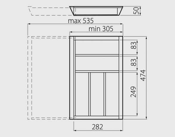 Suport tacamuri ajustabil, 305x474 mm, fag [4]