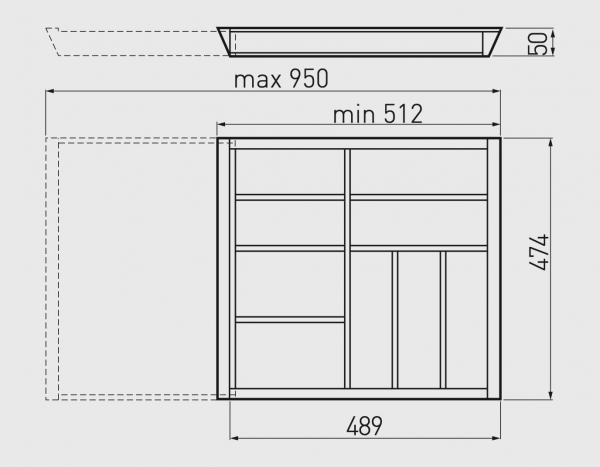 Suport tacamuri ajustabil, 512x474 mm, fag [4]