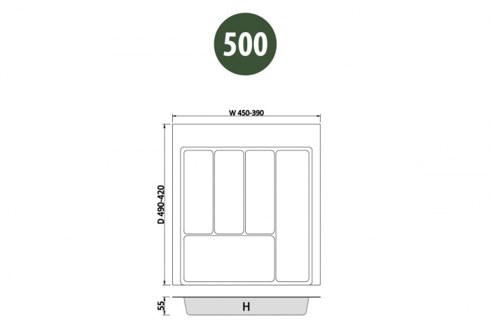 Suport tacamuri MAX 500 mm, alb [3]