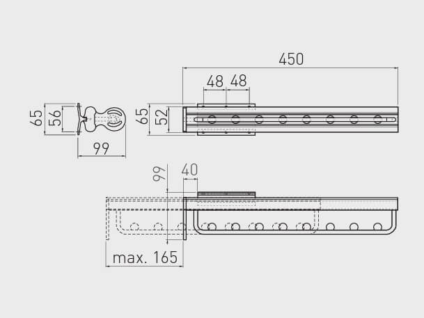 Suport umerase extensibil WU 450 mm, aluminiu [2]
