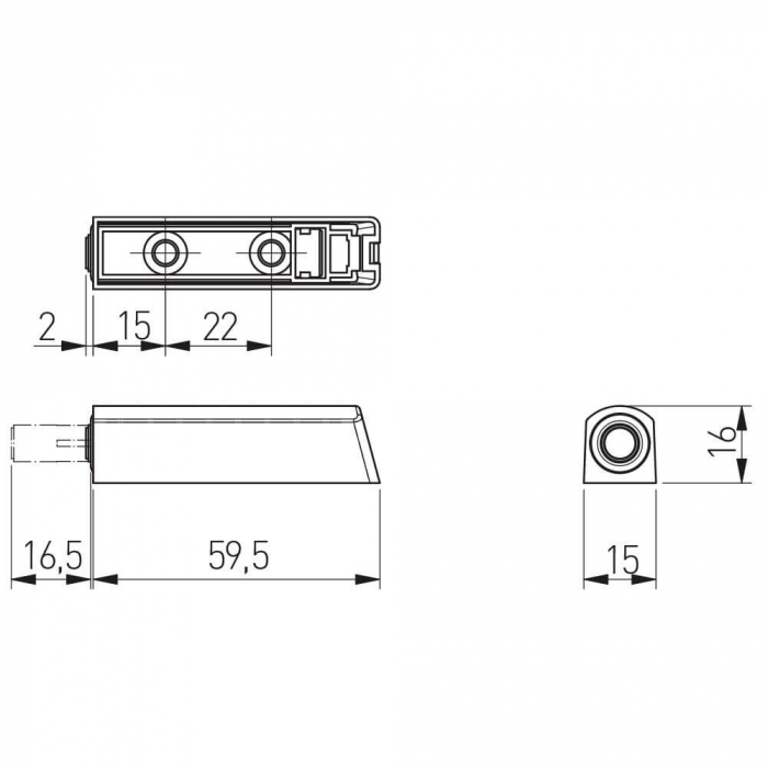Tip-on aplicat usa mobila, scurt, gri [2]