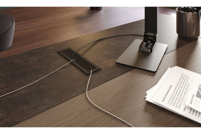 Trecere cabluri MERIDA 51x180 mm, negru mat [3]