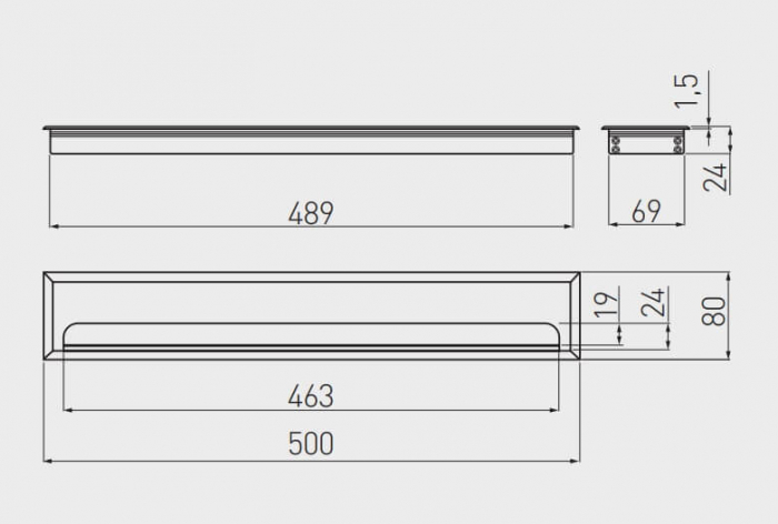 Trecere cabluri MERIDA 80x500 mm, aluminiu [2]