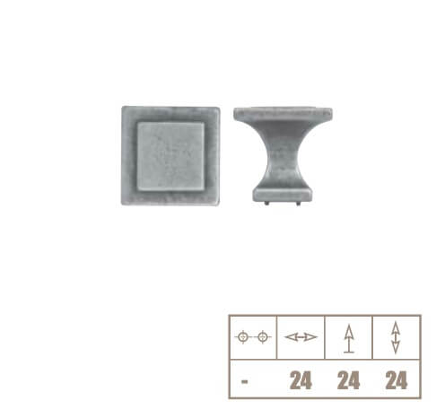 Buton mobila WPO115 24x24 mm, alama antichizata [2]