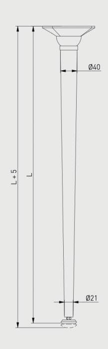 Set 4 picioare pentru birou, gama X-Line, ajustabile, H 870 mm, Negru Mat [4]