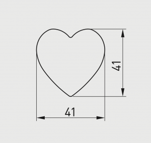 Buton mobila copii HEART 41x41 mm, roz [1]